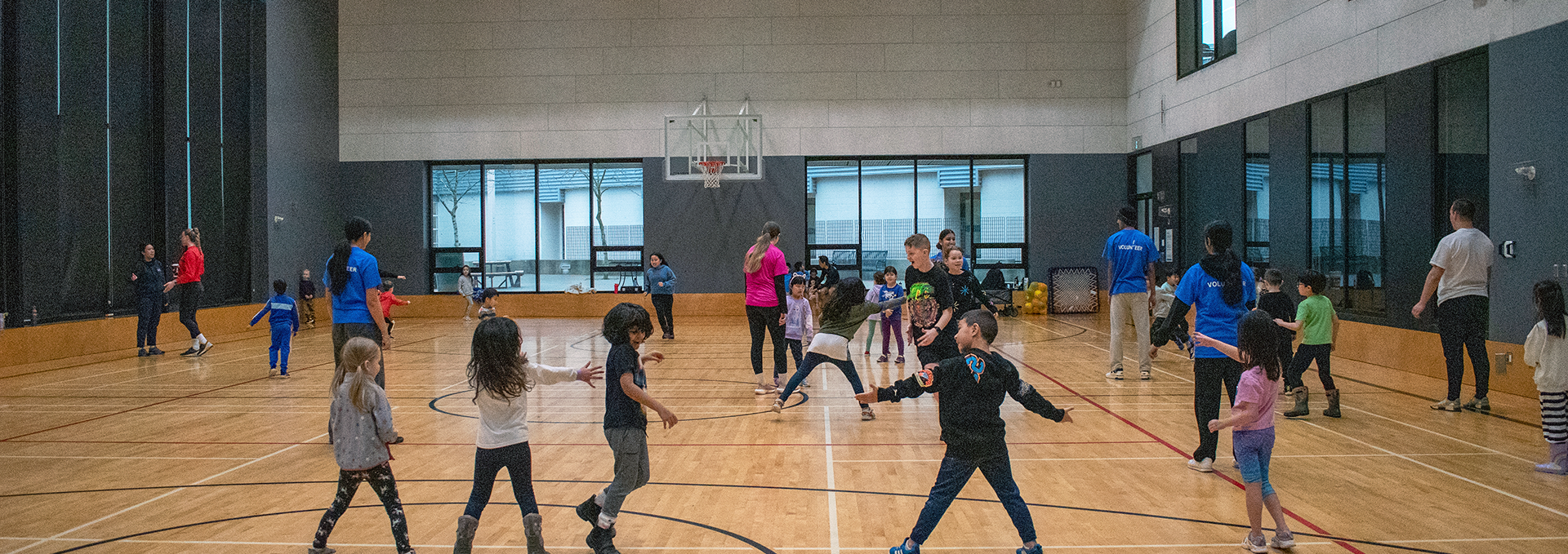 Kids play at a day camp